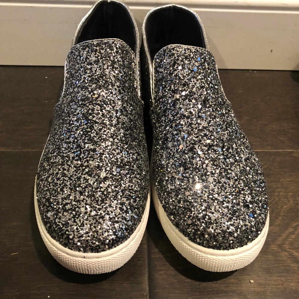 Glitter slip ons